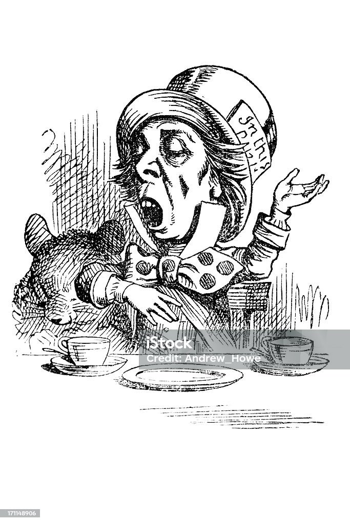 La Mad Hatter - Illustration de Alice au pays des merveilles libre de droits