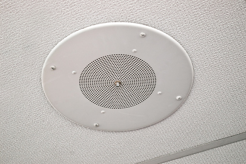 Loudspeaker/intercom in ceiling panelling