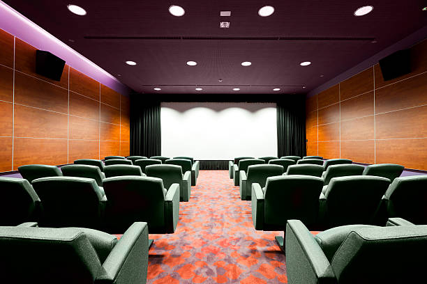 istock Empty cinema with seats and projection screen 171150010