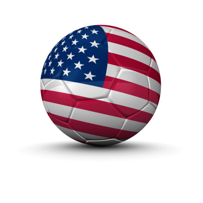 soccer ball from usa with white background