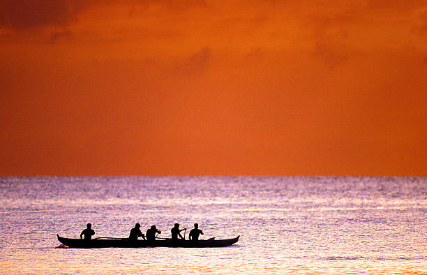 USA Hawaii O'ahu, North Shore, outrigger canoe. USA Hawaii O'ahu, North Shore, outrigger canoe. outrigger stock pictures, royalty-free photos & images