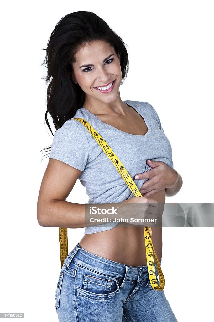 Weight loss concept Woman with happy expression and perfect body for a weight loss concept 20-24 Years Stock Photo