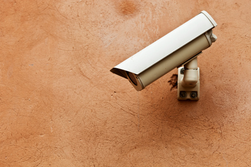 Security Camera And Old Wall With Copy Space