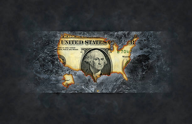 Burnt dollar stock photo
