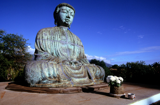 USA Hawaii Maui, Lahaina, Jodo Mission, statue.