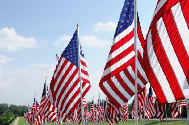 istock American Flags on Memorial Day  at a Cemetery 171151296