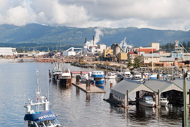 View of Port Alberni's industry - mill, fishing - as seen from the Harbour Quay.
