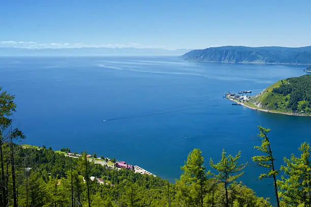 View of Lake Baikal and mountains