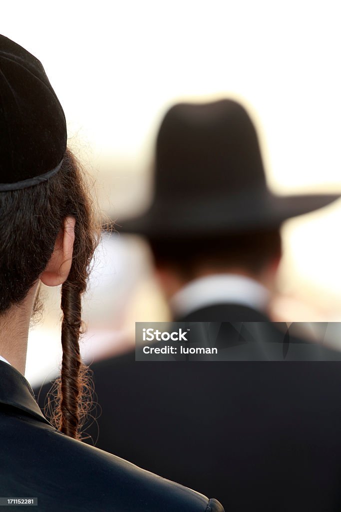 Orthodox jew detail Peyot (hair) detail Orthodox Judaism Stock Photo