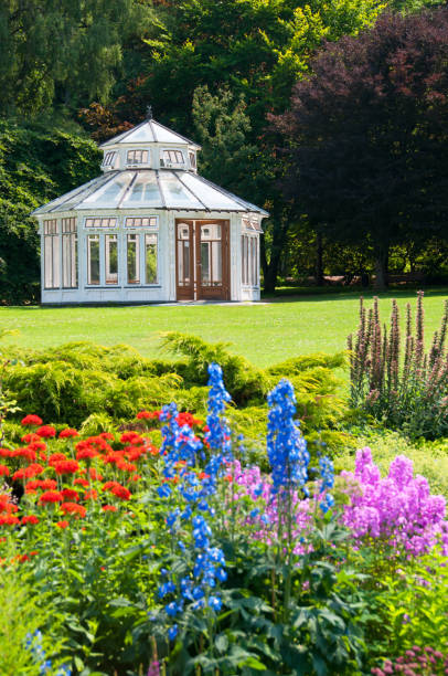 Pavilion in formal garden