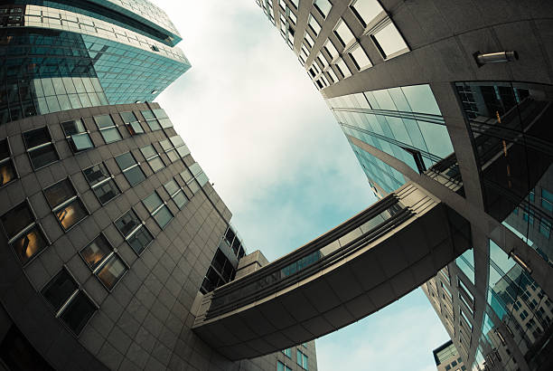 istock Brussels skyscraper from wide angle, fish-eye lens. 171152381
