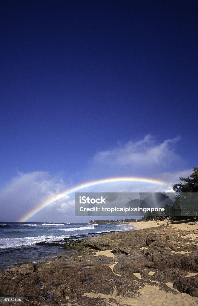 O'ahu, Havaí, EUA, North Shore, arco-íris. - Foto de stock de Arco-íris royalty-free