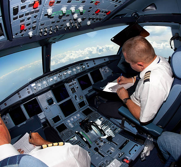 istock Pilots in the cockpit during a commercial flight 171152958
