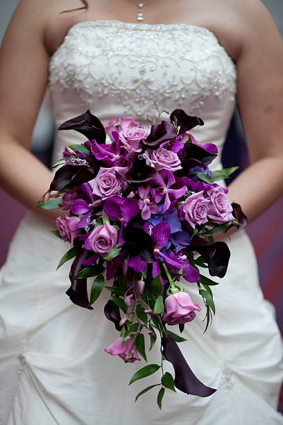 Bride with bouquet stock photo