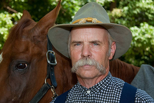 Confederate Cavalry Soldier With His Horse