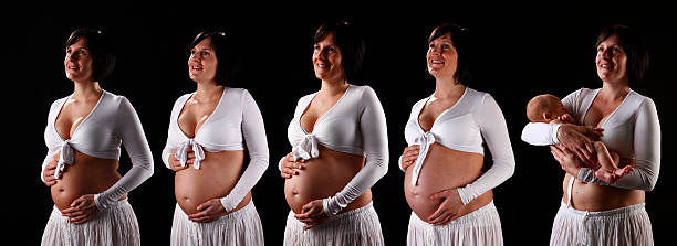 la grossesse - people smiling variation multiple image photos et images de collection
