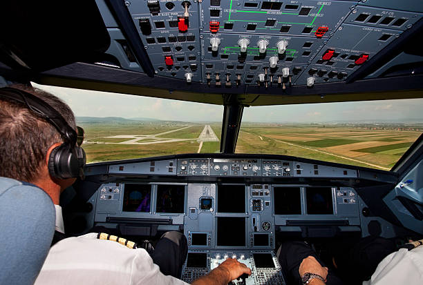 istock Pilots in the cockpit during a commercial flight 171153527