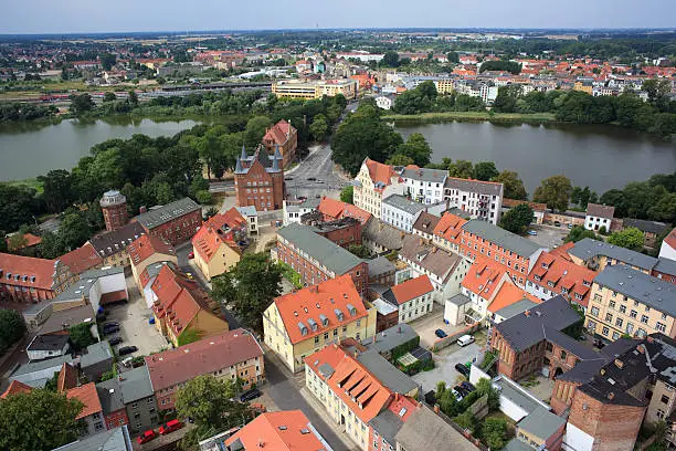 from a church tower overlooking the hanseatic city Stralsund