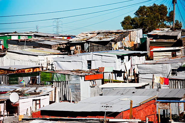 istock Crowded corrugated iron shacks at Khayelitsha, Cape Town 171153630