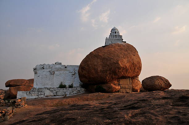 Temple on top of mountain shot near dusk.