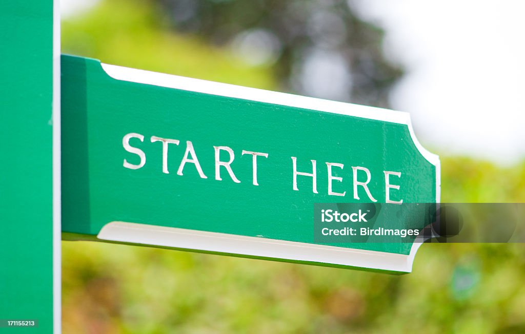 Signo de nuevo concepto de inicio o comienzo - Foto de stock de Start Point libre de derechos