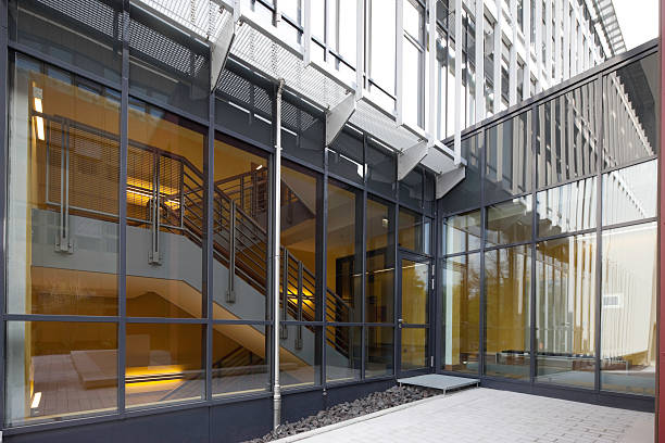 istock new office building, staircase and door 171155254