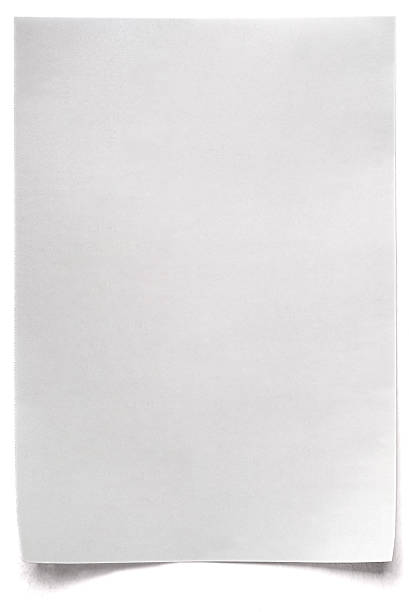 papel en blanco blanco aislado - carta documento fotografías e imágenes de stock