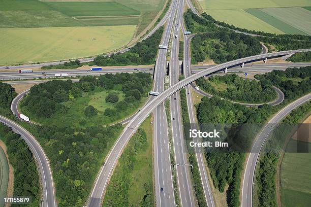 Luftbild Von Einer Highway Kreuzung Stockfoto und mehr Bilder von Beengt - Beengt, Deutschland, Entfernt