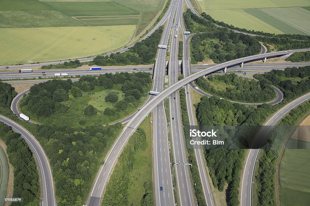 Vista aérea da auto-estrada de intersecção - Royalty-free Alemanha Foto de stock