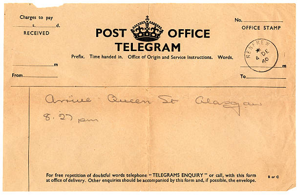 istock British handwritten notification of arrival telegram, 1940 171155953