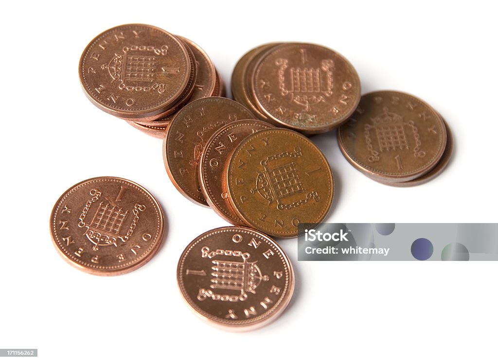 Britische 1 penny MÜNZEN - Lizenzfrei Geldmünze Stock-Foto