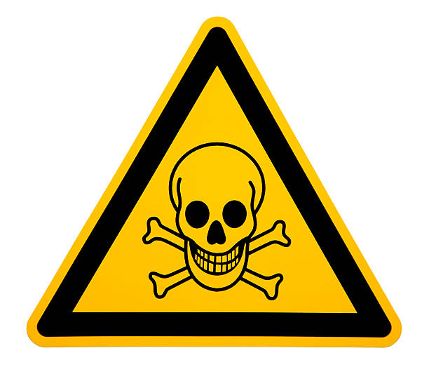 Skull and Crossbones Sign on White A photograph of a Skull and Crossbones toxic chemical warning sticker isolated on white skull and crossbones stock pictures, royalty-free photos & images