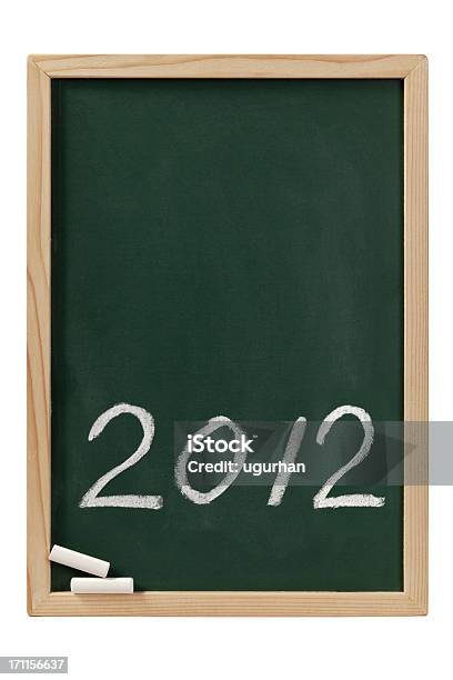 2012 Written On Blackboard - Fotografie stock e altre immagini di 2012 - 2012, Annuncio, Capodanno