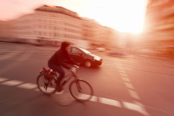 istock Car and Bicycle in Motion, Berlin, Panning 171156725
