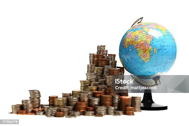 글로벌 재정 지구본에 대한 스톡 사진 및 기타 이미지 - 지구본, 행성, 동전