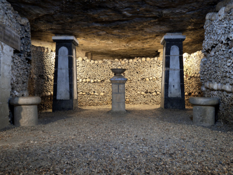 Catacombs burials of Paris France