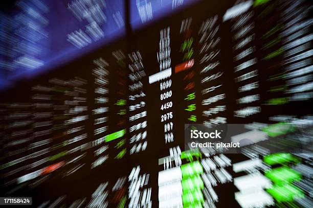 Stock Exchange Charts Stock Photo - Download Image Now - Nikkei Index, Stock Market and Exchange, Billboard