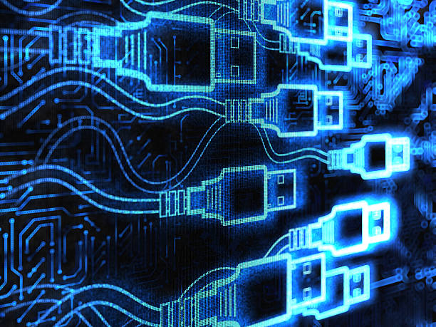istock Abstract graphic illustration of USB connectors 171158434