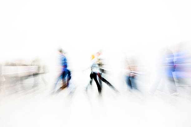 istock Abstract View of People On White Background, Blurred Motion 171159103