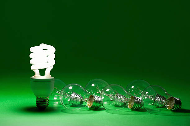 lámpara de bajo consumo y bombillas - fluorescent light resourceful energy fuel and power generation fotografías e imágenes de stock