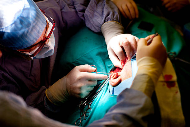 Neck surgery stock photo