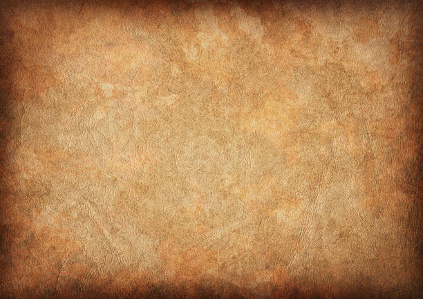 High Resolution Ancient Animal Skin Parchment Vignette Grunge Texture This High Resolution scan of Antique Animal Skin Parchment, Crumpled, Wizened, Mottled, Blotted, Vignette Grunge Texture, is excellent choice for implementation in various CG Projects.  leather stock pictures, royalty-free photos & images