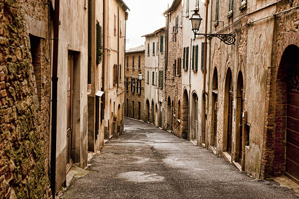 Road an ancient village in Tuscany by HDR image
