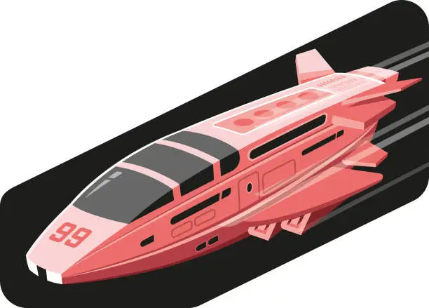 Vector illustration of SPACESHIP