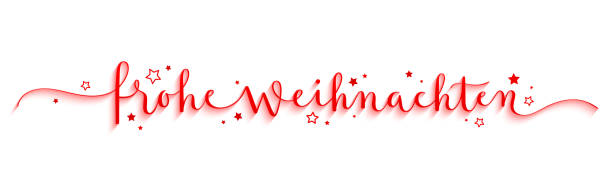 istock FROHE WEIHNACHTEN red calligraphy banner card (MERRY CHRISTMAS in German) 1711629385