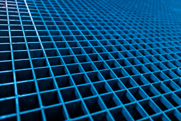 istock Background of squares of a blue metallic mesh. 1711685961