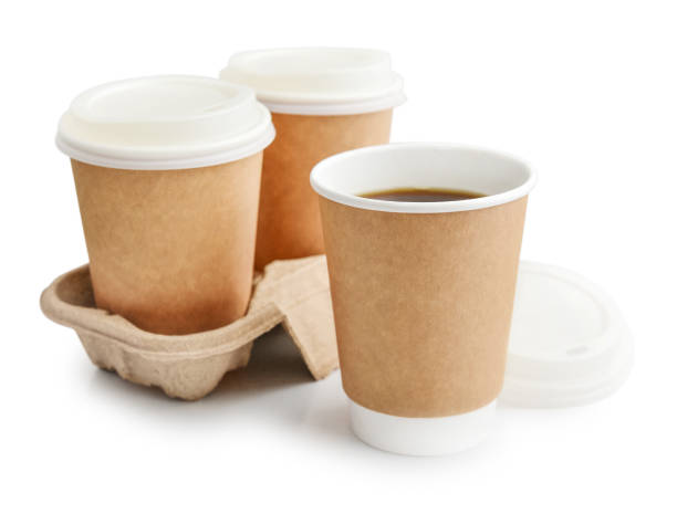 istock Disposable takeaway cups with coffee in holder 1711705378