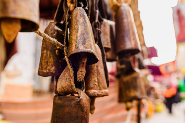 istock Antique metal cowbells hanging. 1711705401