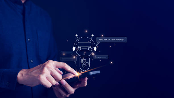 istock A.I., Ai tech, Man show virtual graphic Global Internet connect Chat with AI, Artificial Intelligence. using command prompt for generates something and asks for the answers wants. Prompt generator, 1711722977