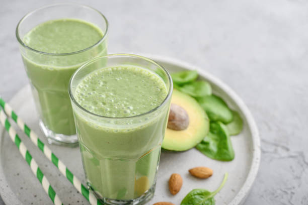 istock Green smoothie with spinach or avocado 1711724119